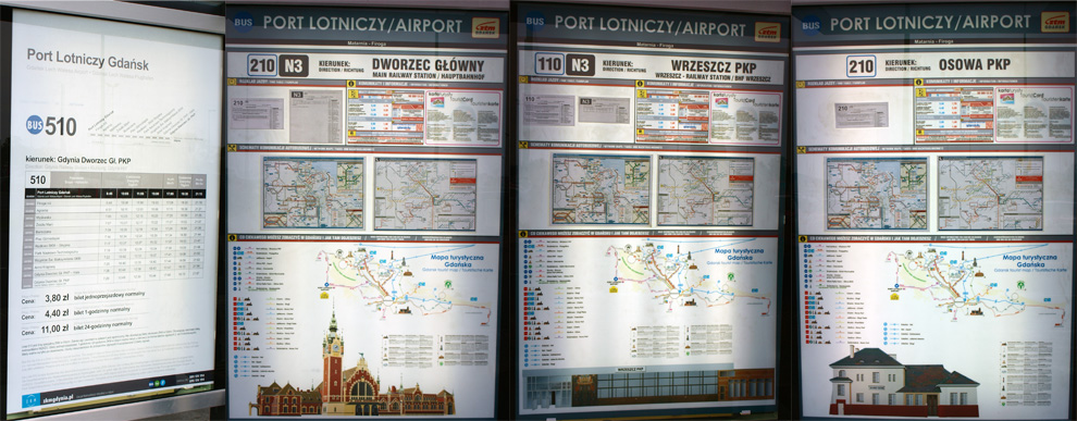 Plakaty informacyjne przy lotnisku